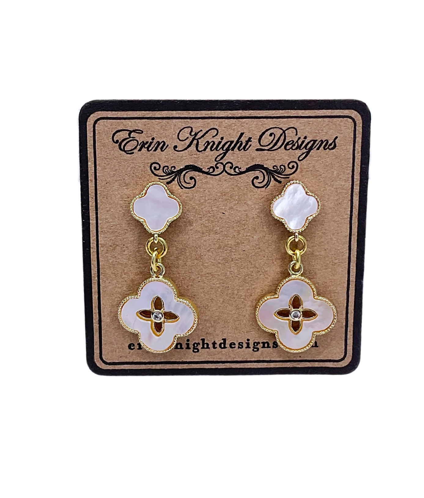 Mother of Pearl Clover Earrings