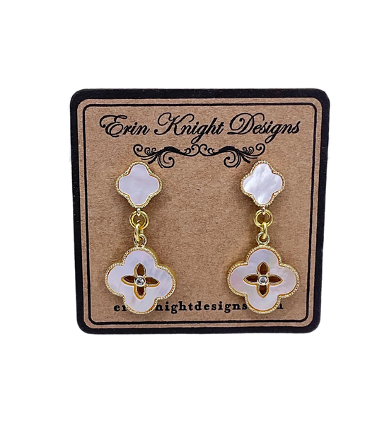 Mother of Pearl Clover Earrings