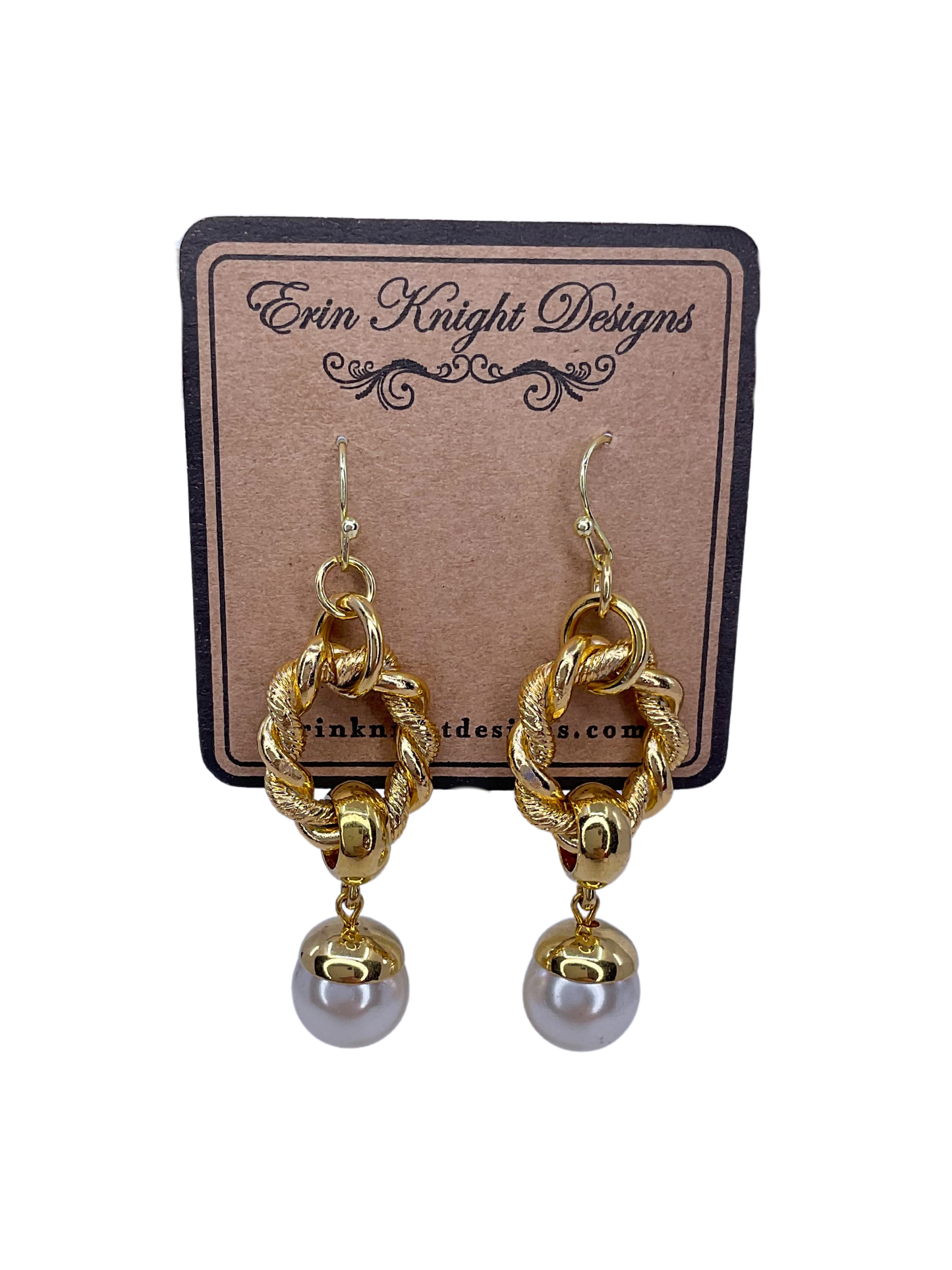 Vintage Rope and Pearl Earrings