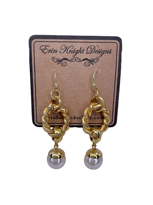 Vintage Rope and Pearl Earrings