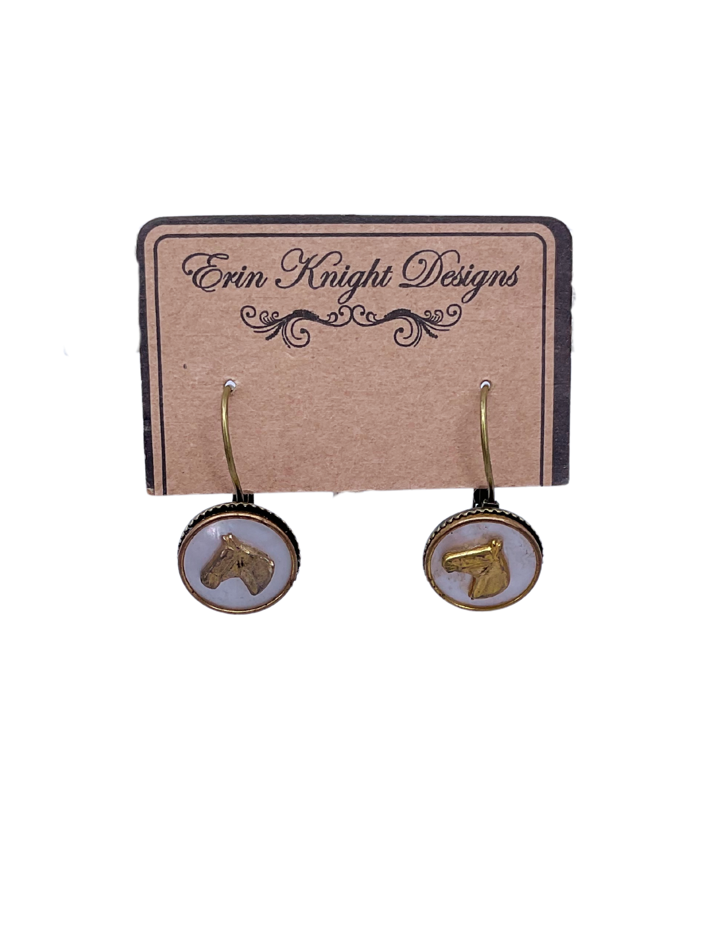 Repurposed Vintage Cufflink Horse Earrings