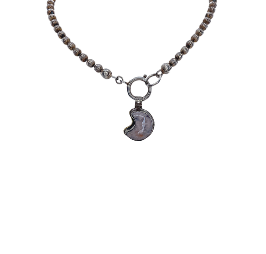 Cherry Blossom Fire Agate Necklace