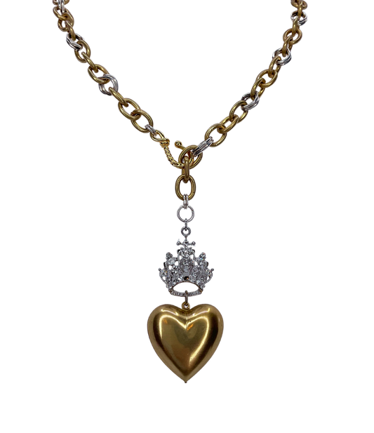 Heart and Crown Necklace