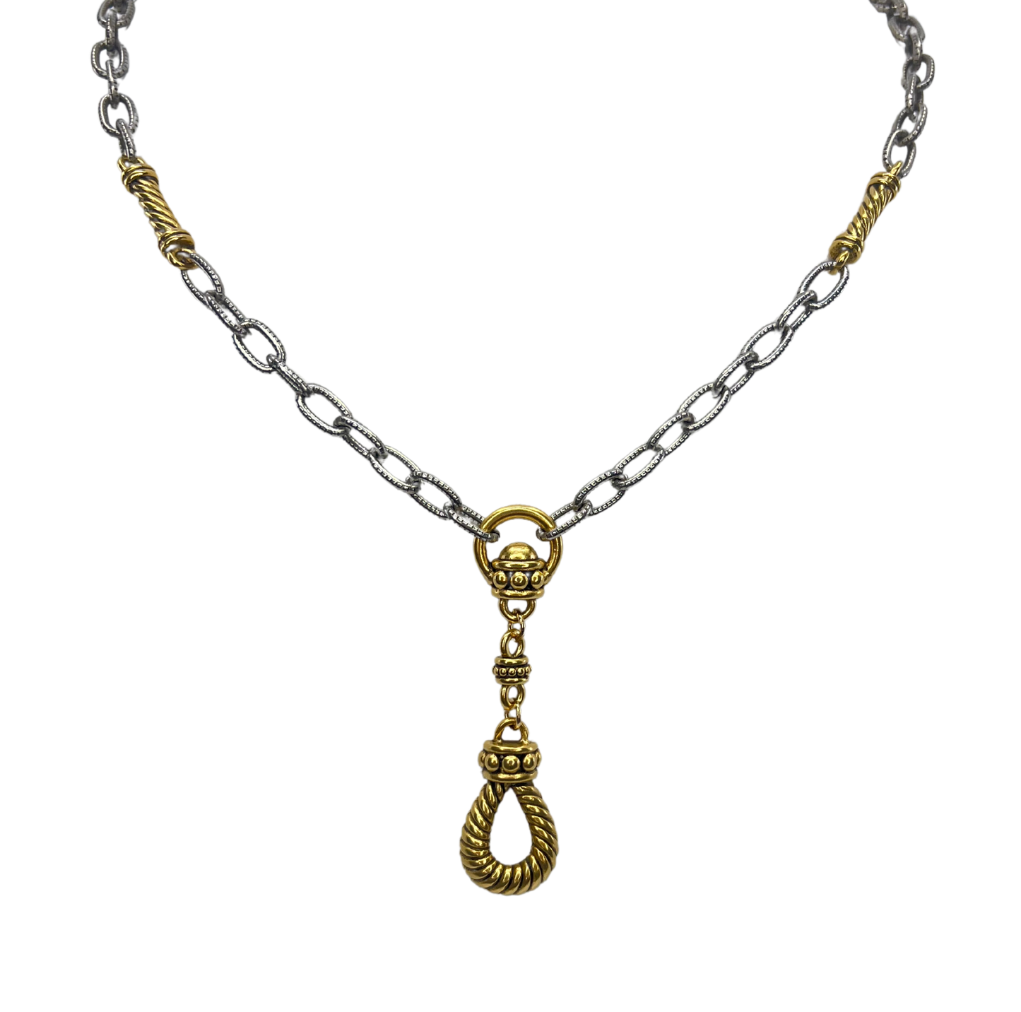 Mixed Metal Plated Reproduction Rope Necklace