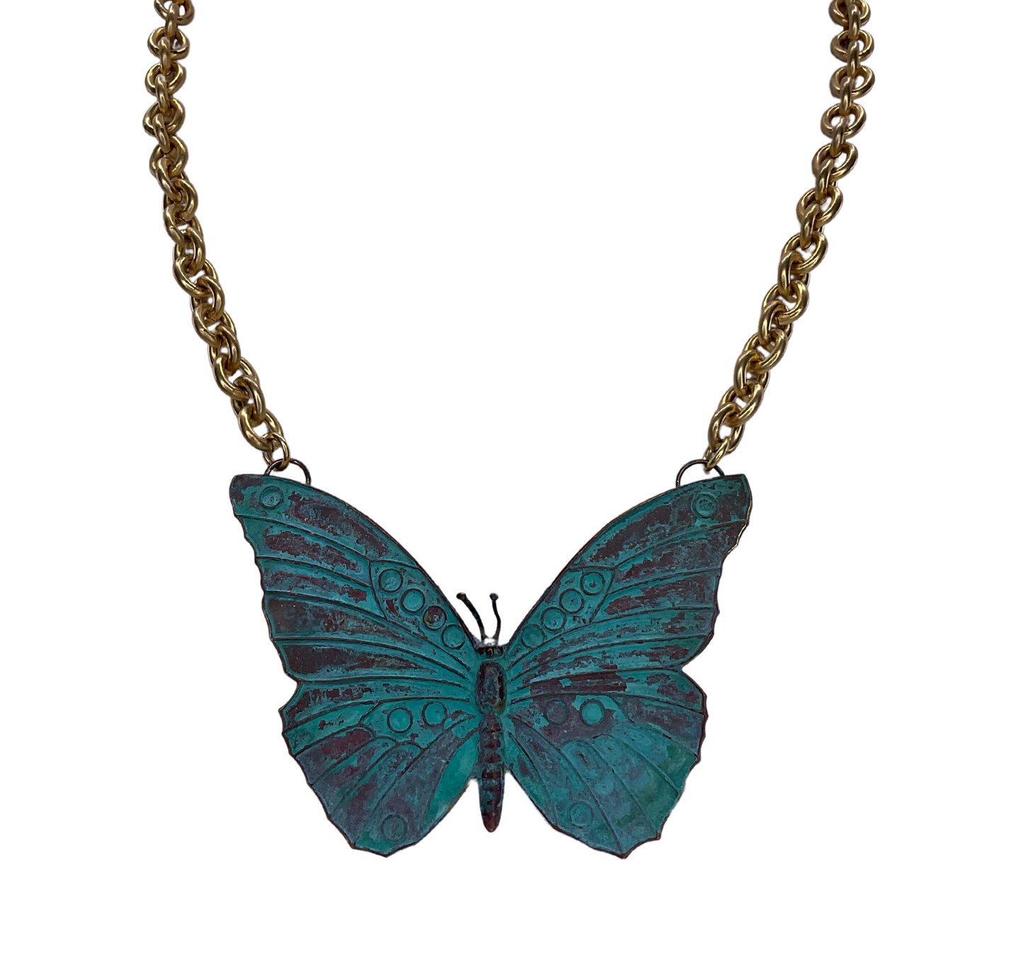 Vintage Brass Patina Butterfly