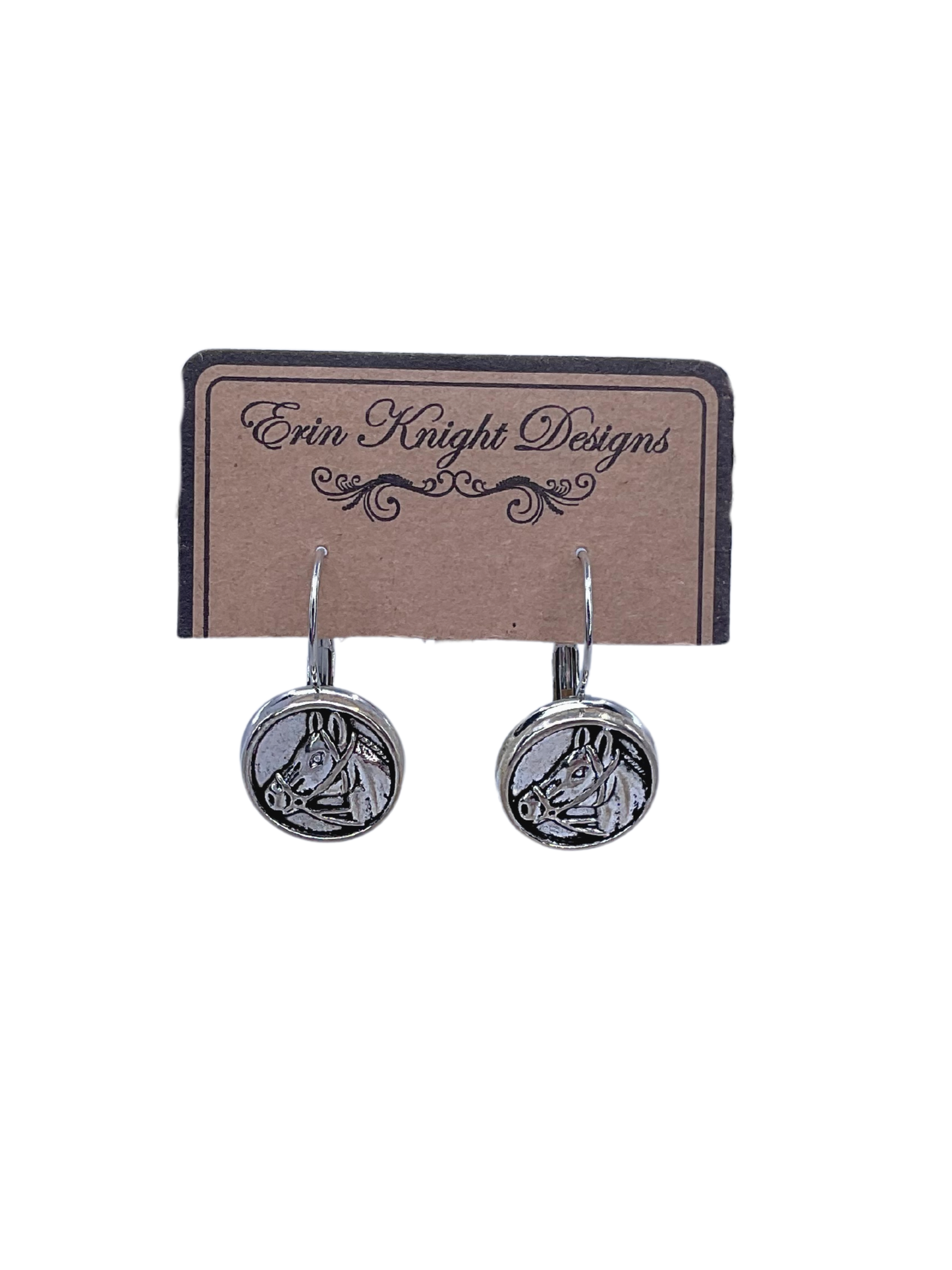 Silver Tone Horse Earrings