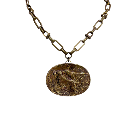 Vintage Chain With Hunting Dogs