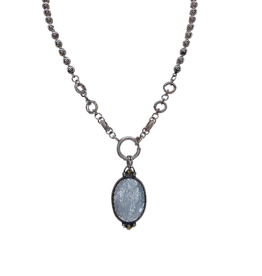 Mother of Pearl Mary Necklace