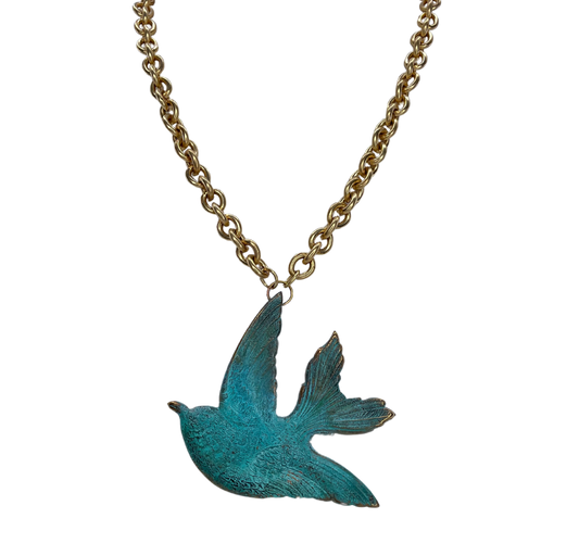 Vintage Brass Patina Bird