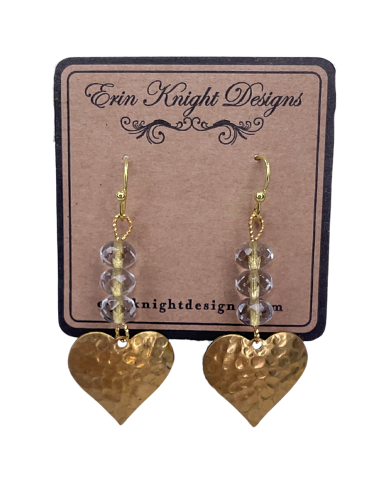 Vintage Hammered Heart Earrings