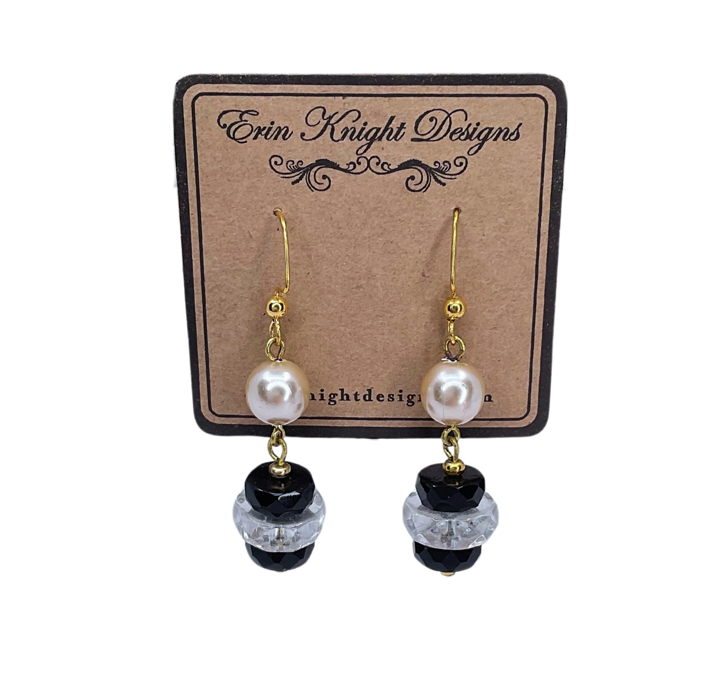 Vintage Czech Glass and Faux Pearl Earrings