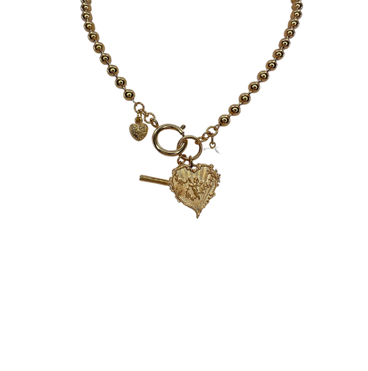 Cherub Heart Charm Necklace