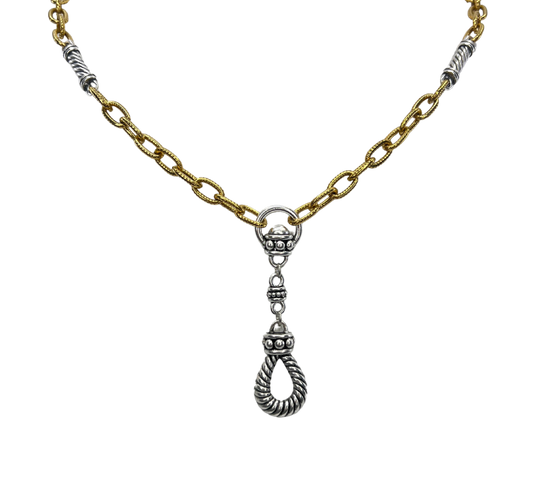 Mixed metal plated Reproduction Rope Necklace