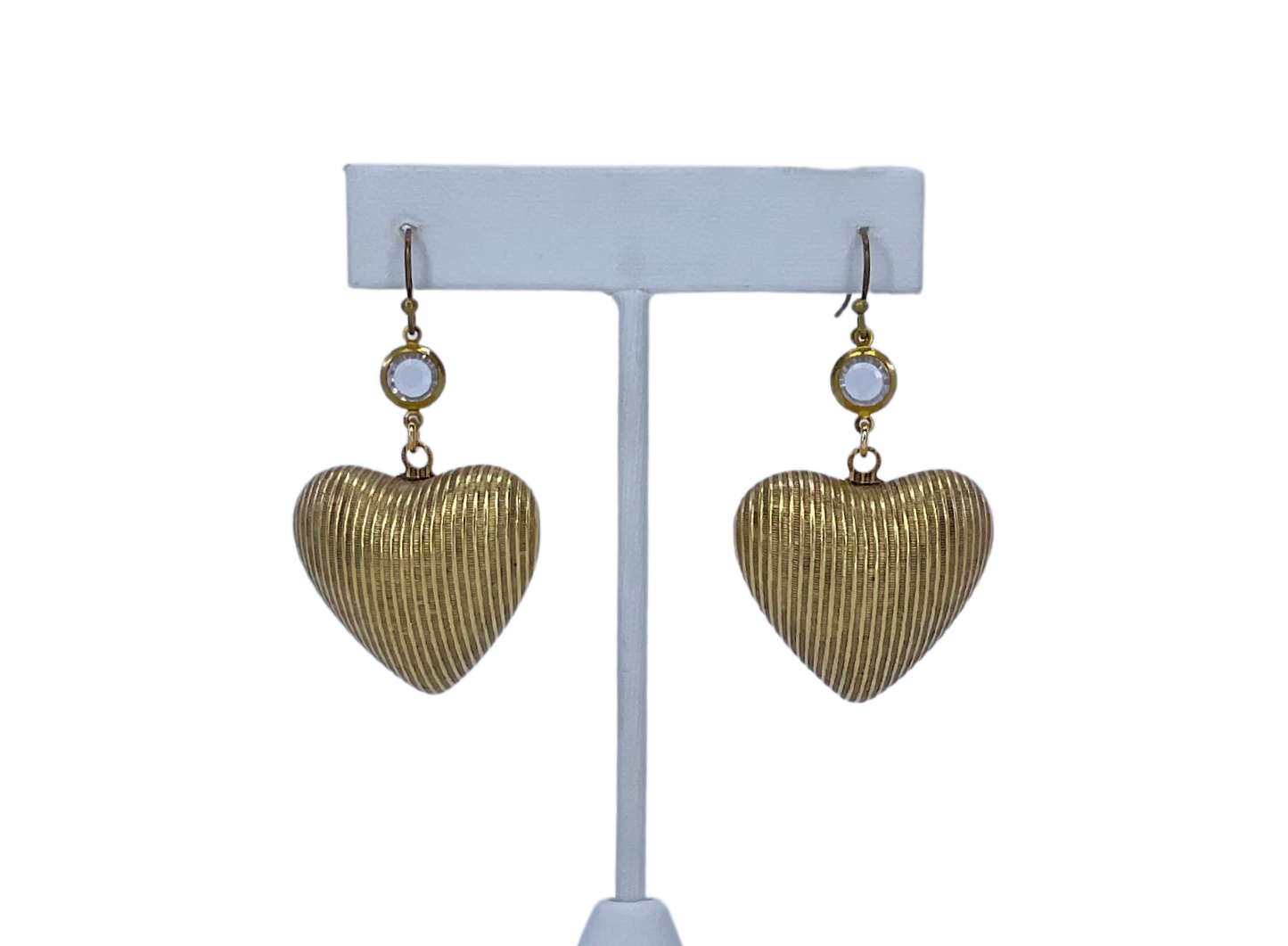 Vintage Gold Plated Hearts with Swarovski Crystal