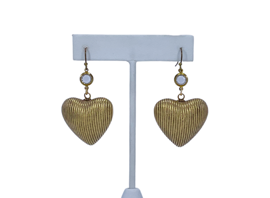 Vintage Gold Plated Hearts with Swarovski Crystal