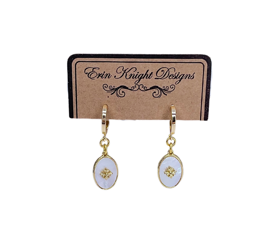 Oval Mother of Pearl earrings