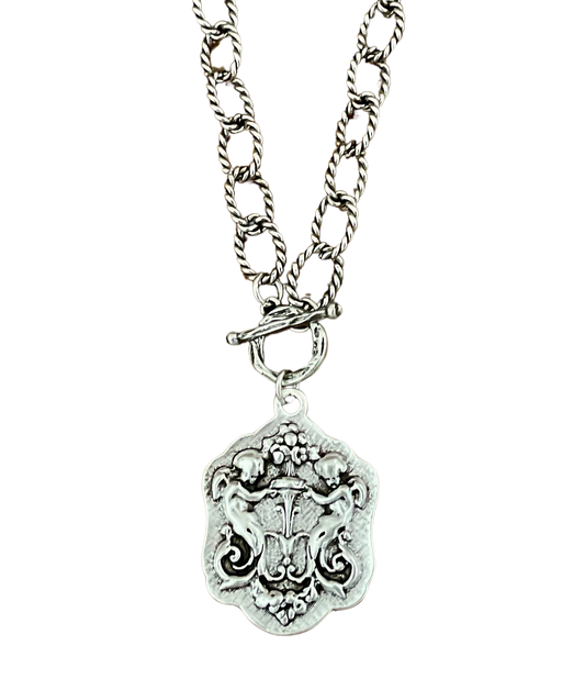 Vintage Reproduction Twin Cherub Necklace