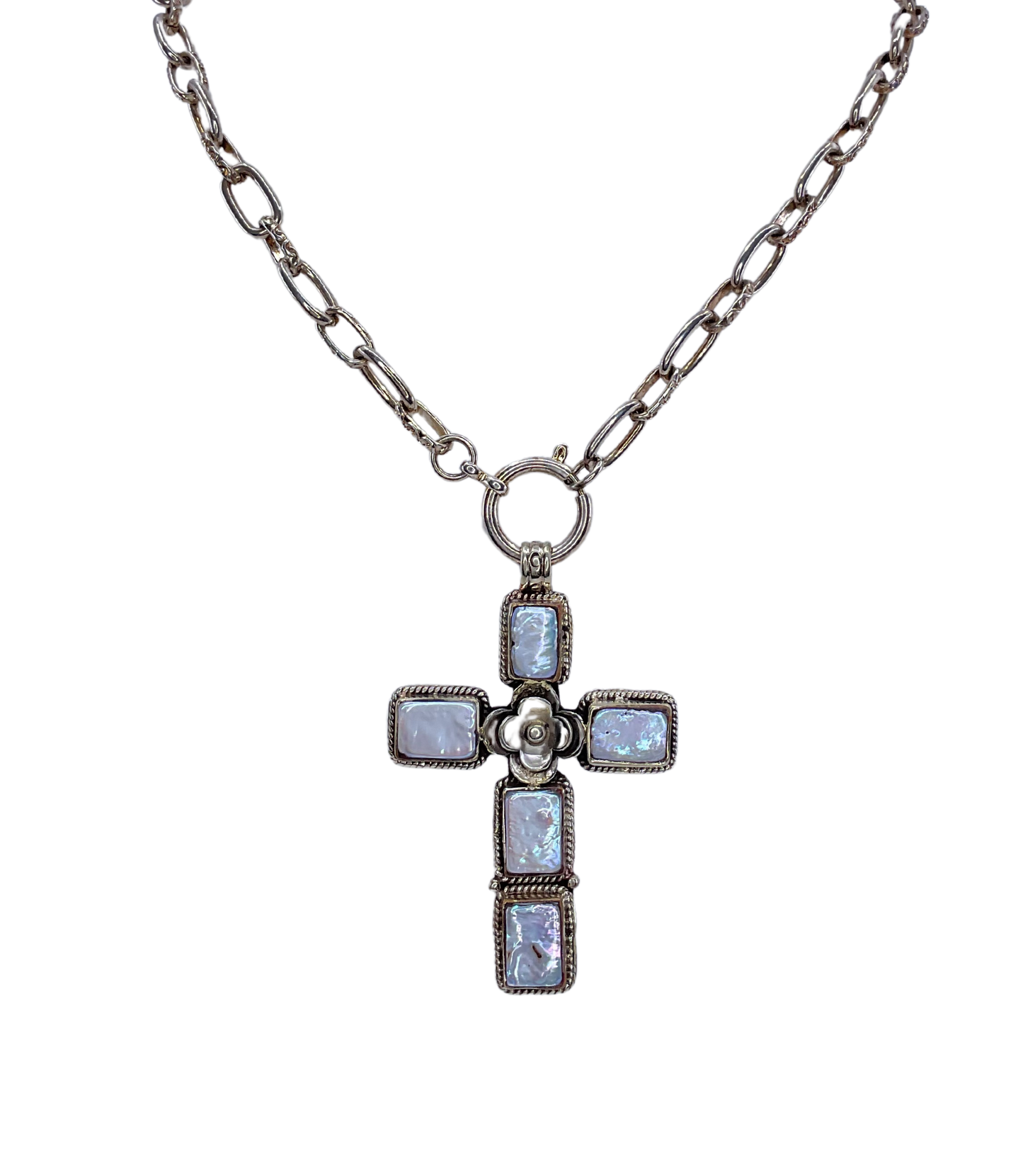 Mother of Pearl Cross Necklace