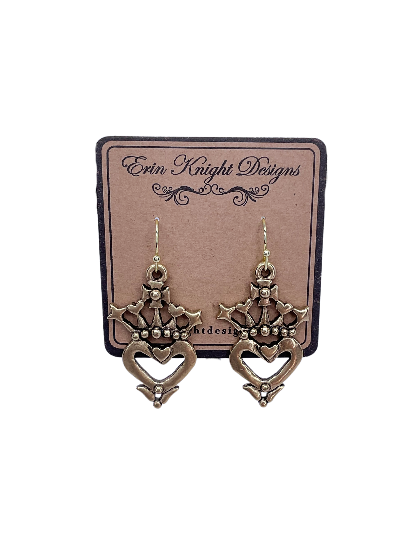 Crown Heart Earrings