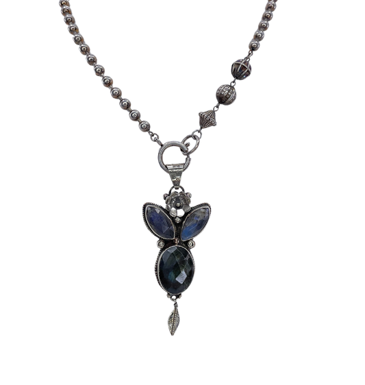 Tibetan Silver and Labradorite Necklace