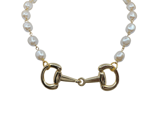 Vintage Pearl Necklace With A Gold-Plated Buckle