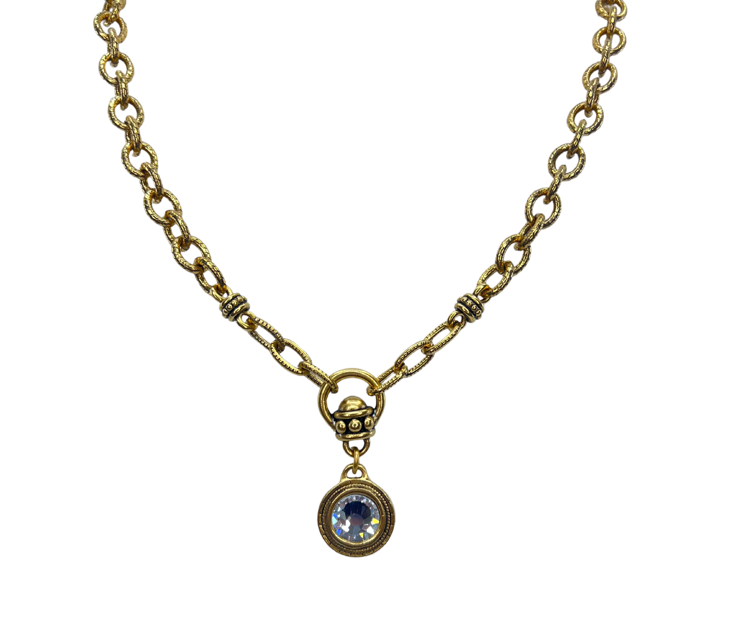 Gold Plated Reproduction Swarovski Crystal Necklace