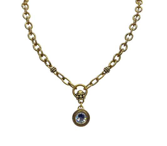 Gold Plated Reproduction Swarovski Crystal Necklace