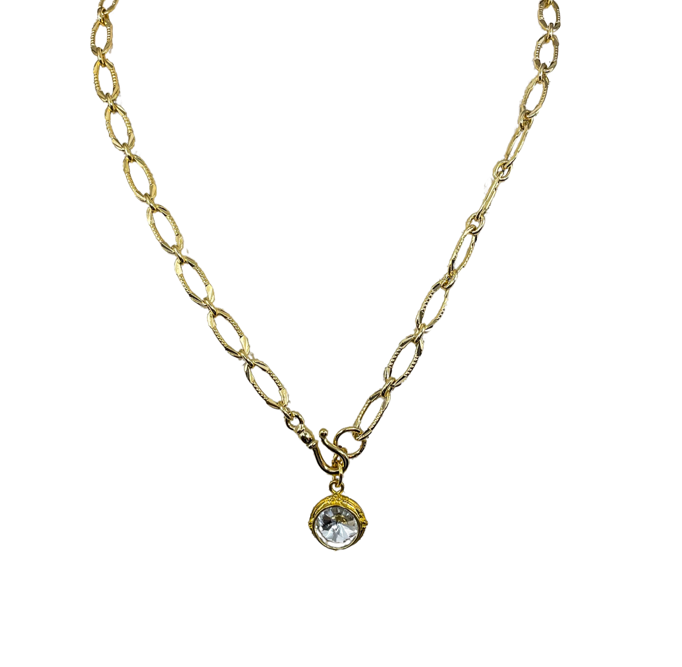 Dainty Rhinestone & Gold Chain Necklace