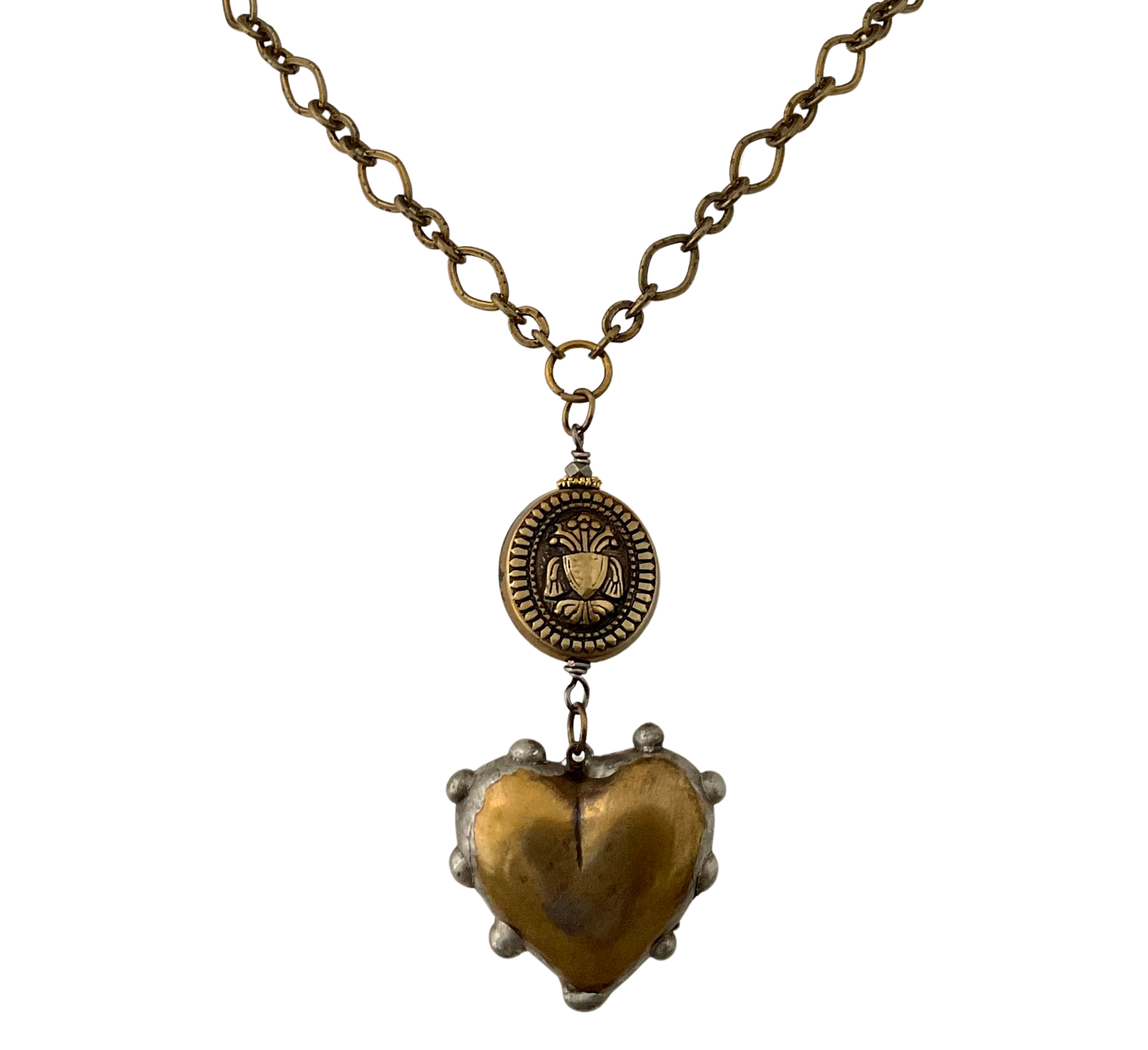 Vintage Chain with Soldered Heart & Vintage Connector 20"