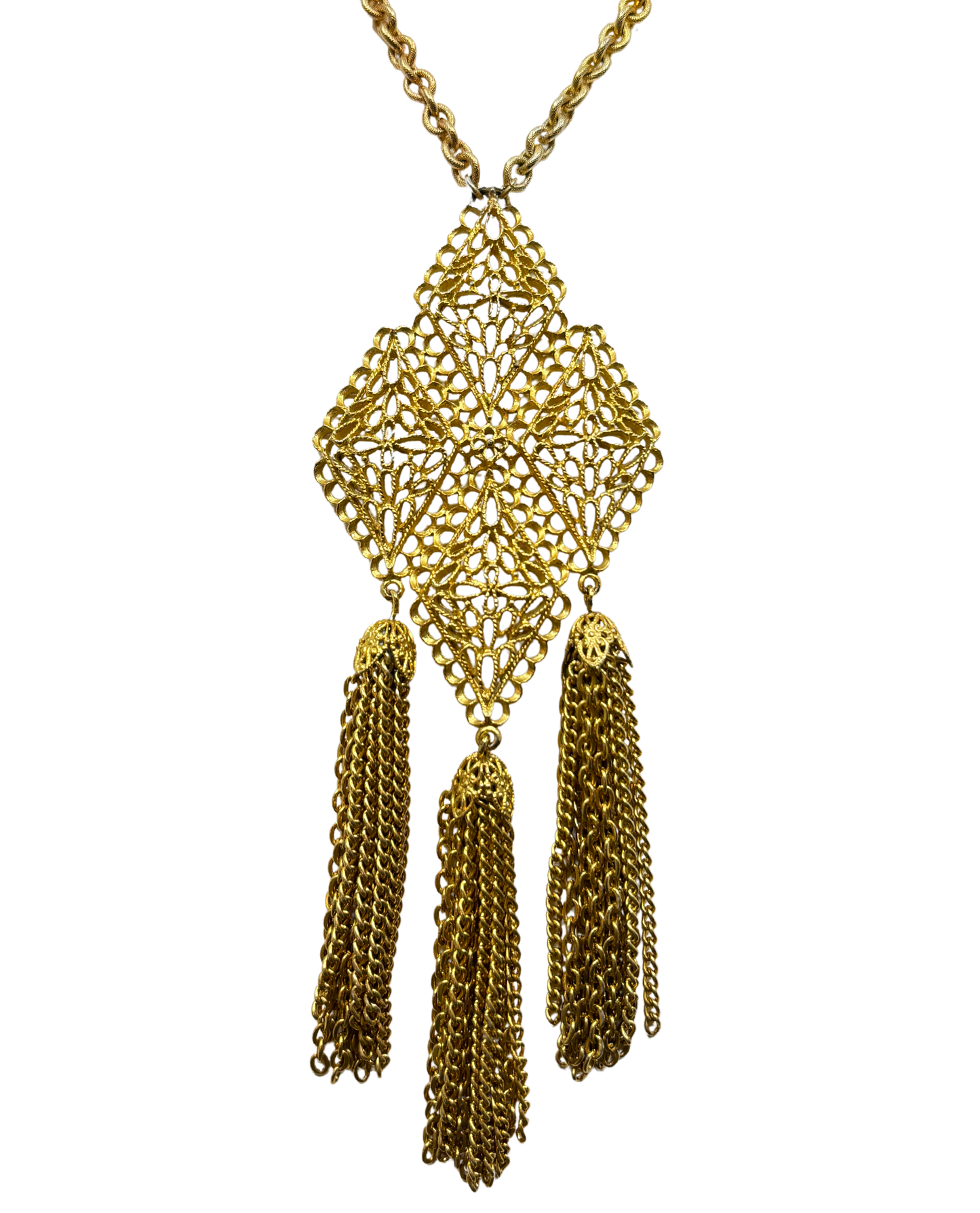 Vintage Goldette Tassel Necklace