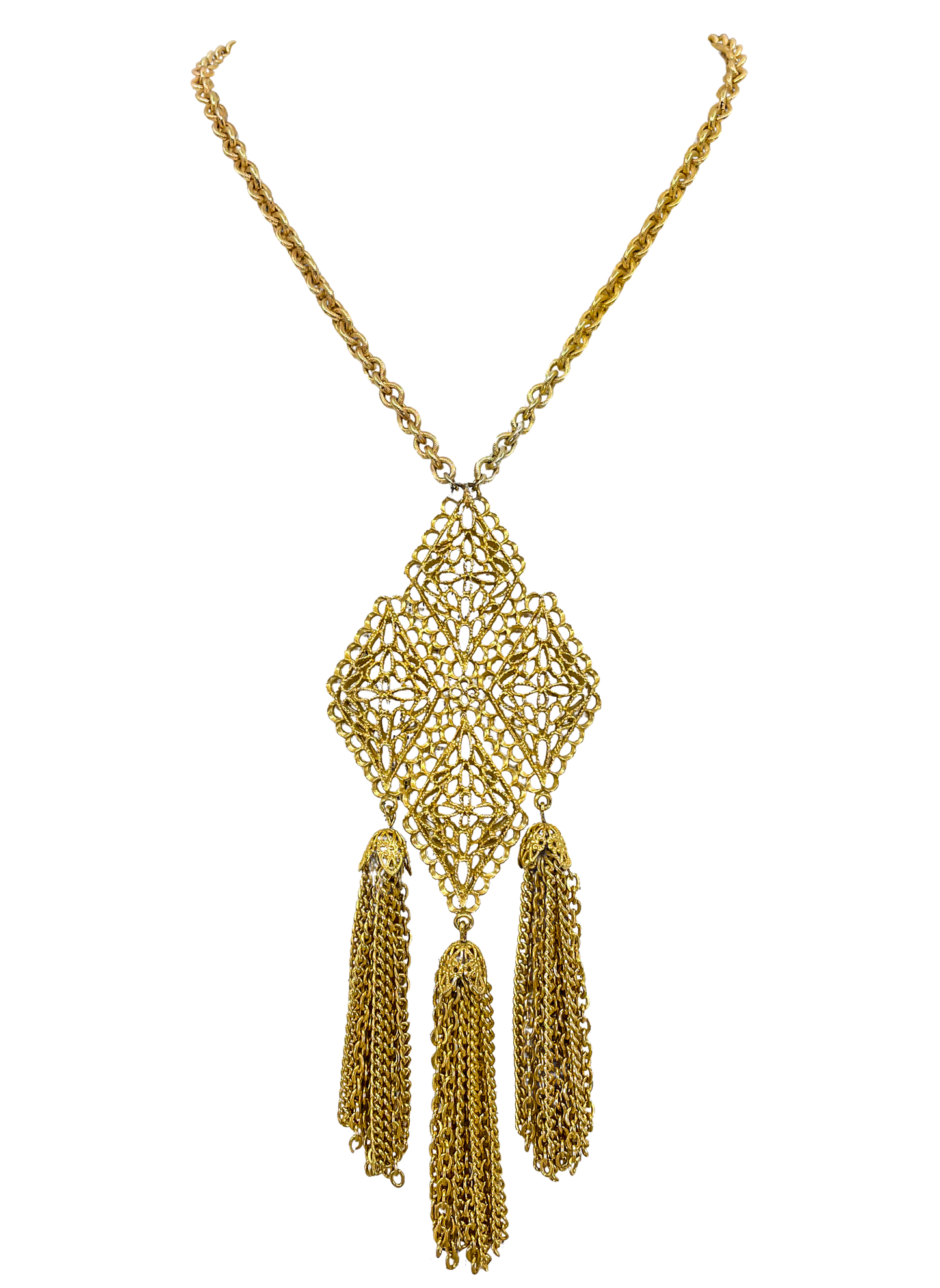 Vintage Goldette Tassel Necklace
