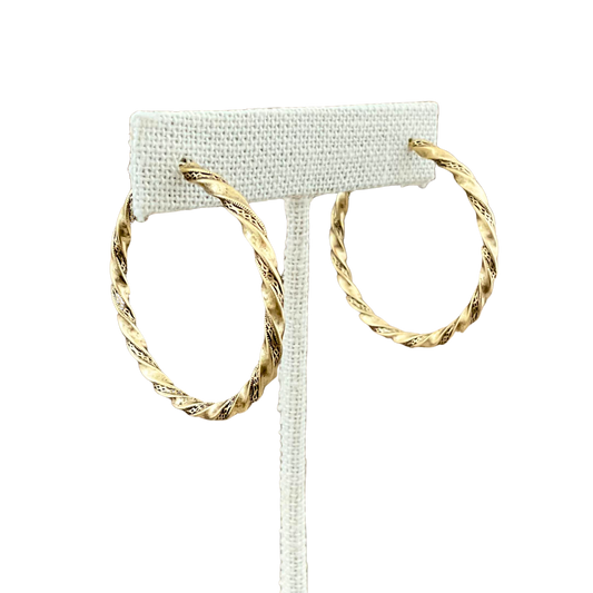 Large Gold Plated Vintage Hoop Earrings