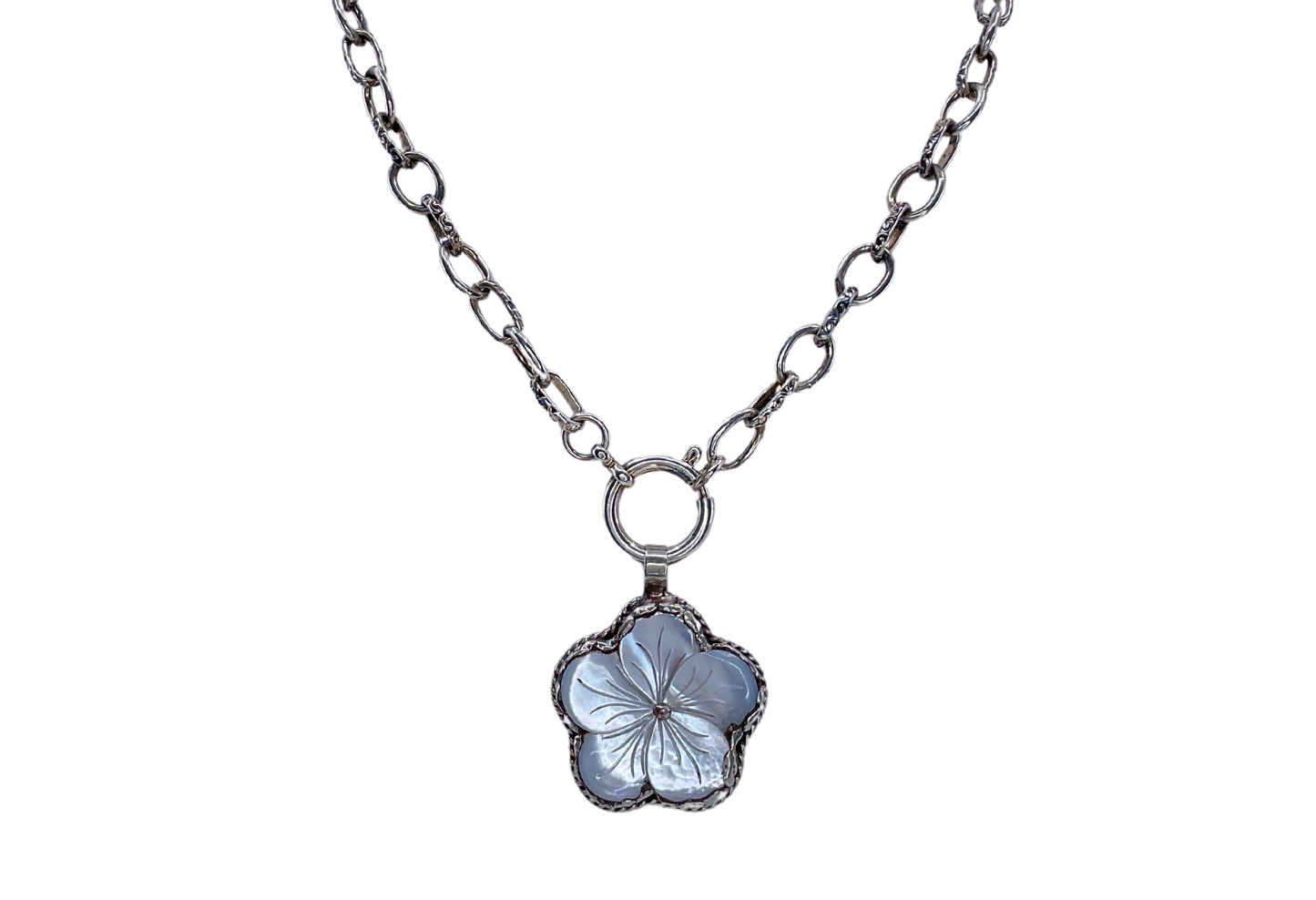 Small Mother of Pearl Flower Necklace