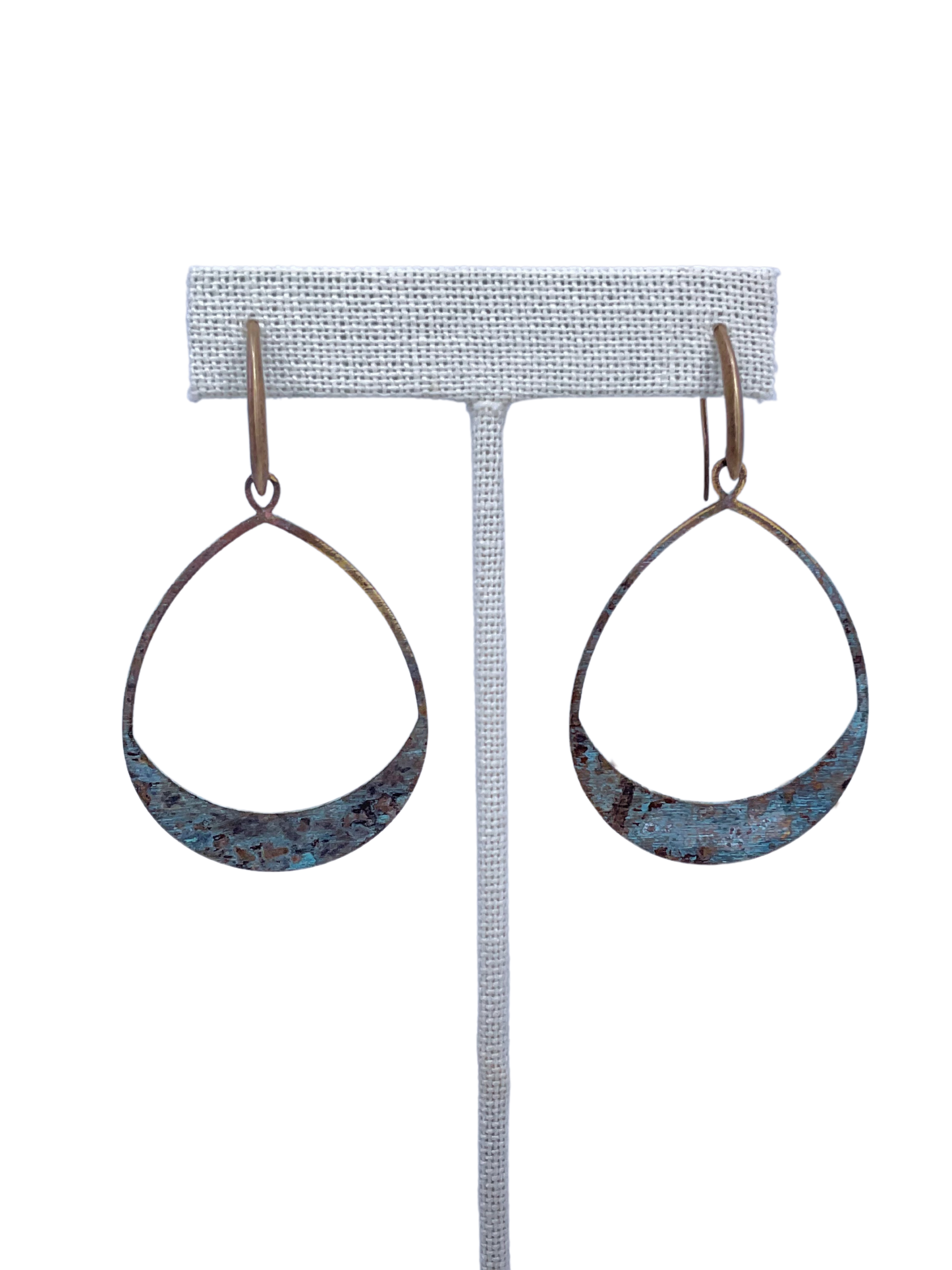 Patina Teardrop Hoop Earrings