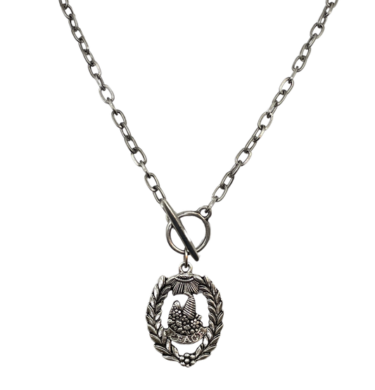 Silver Plated 18" Chain with Silver Plated Peace Cornucopia