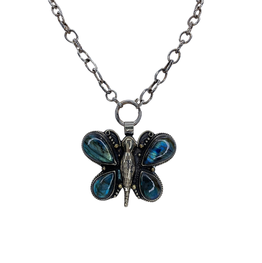 Labradorite Butterfly Necklace