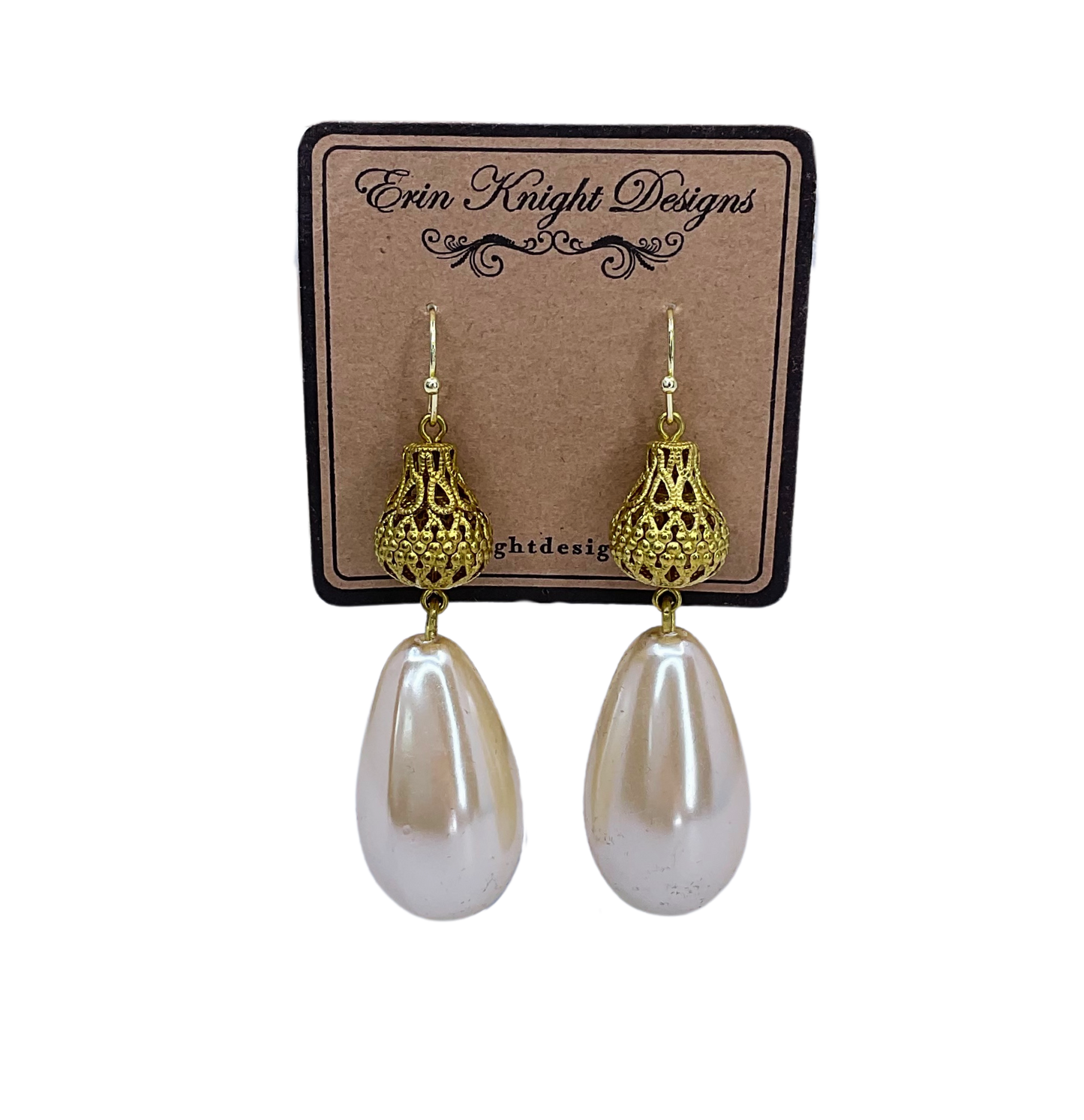 Vintage Filigre and Faux Pearl Earrings