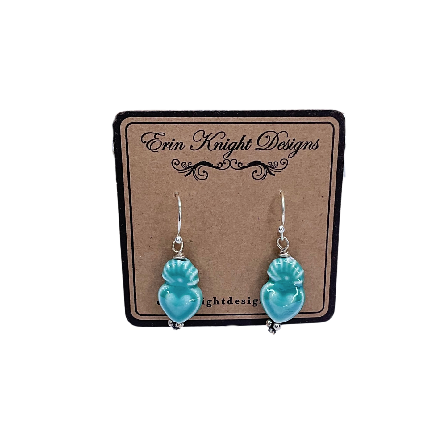 Turquoise Ex Voto Heart Earrings