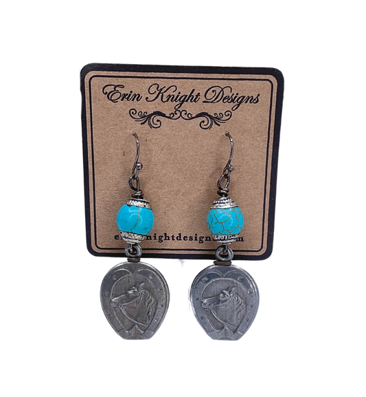 Vintage Horse Fob Earrings