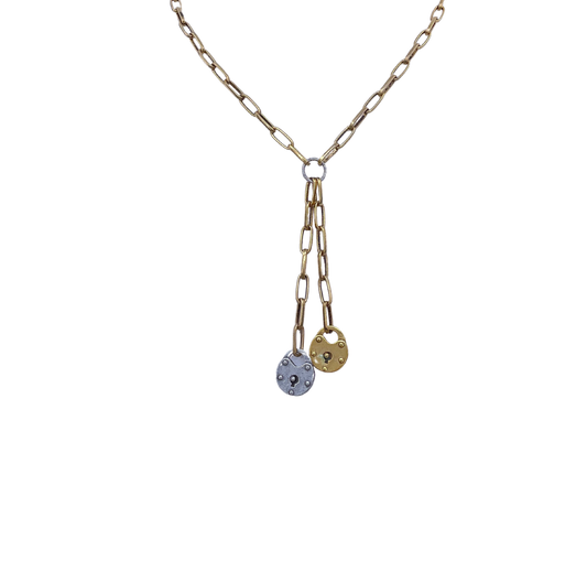 Double Heart Lock Necklace