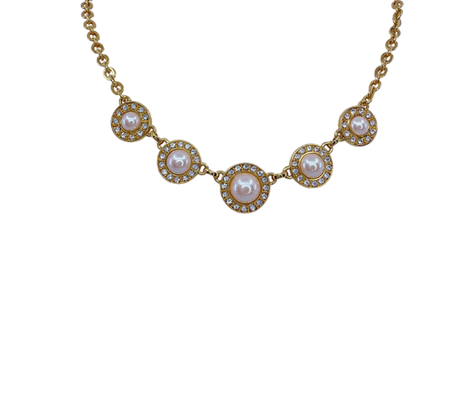 5 Station Pearl Necklace