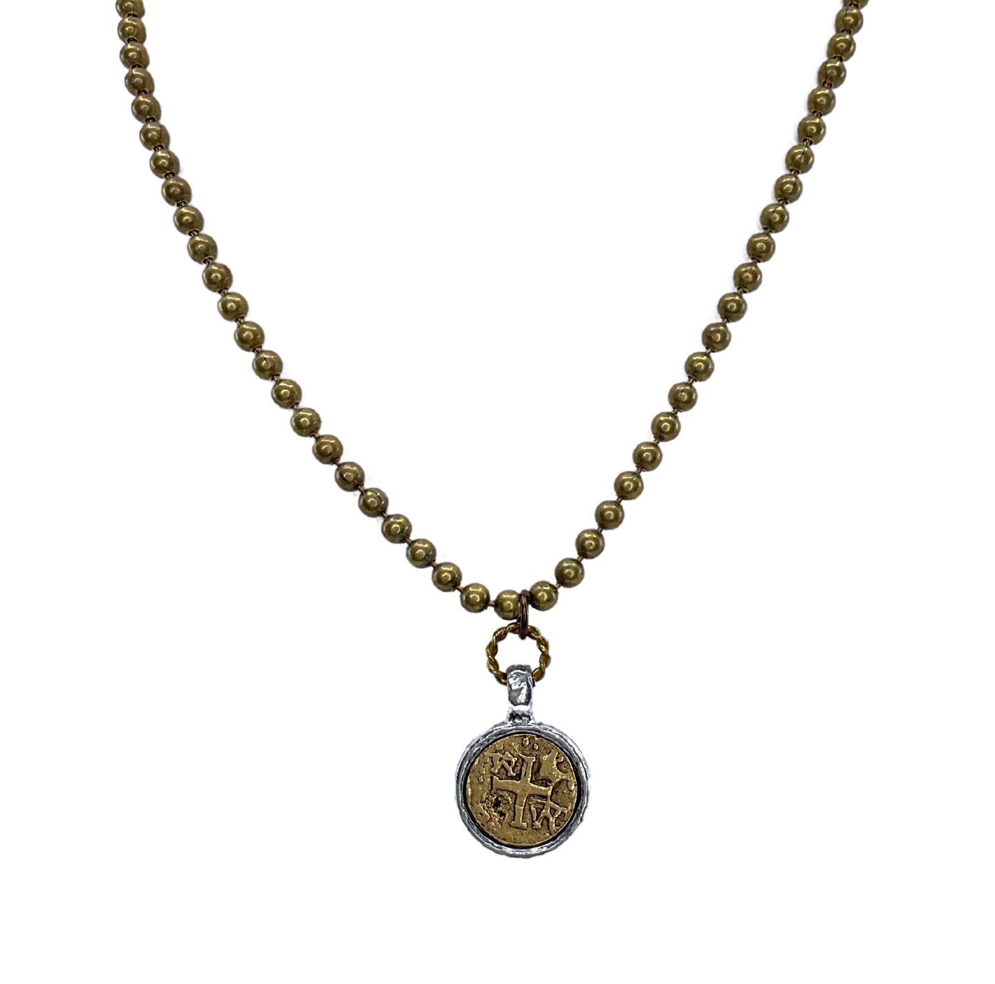 Sterling Plated Gold Cross Coin