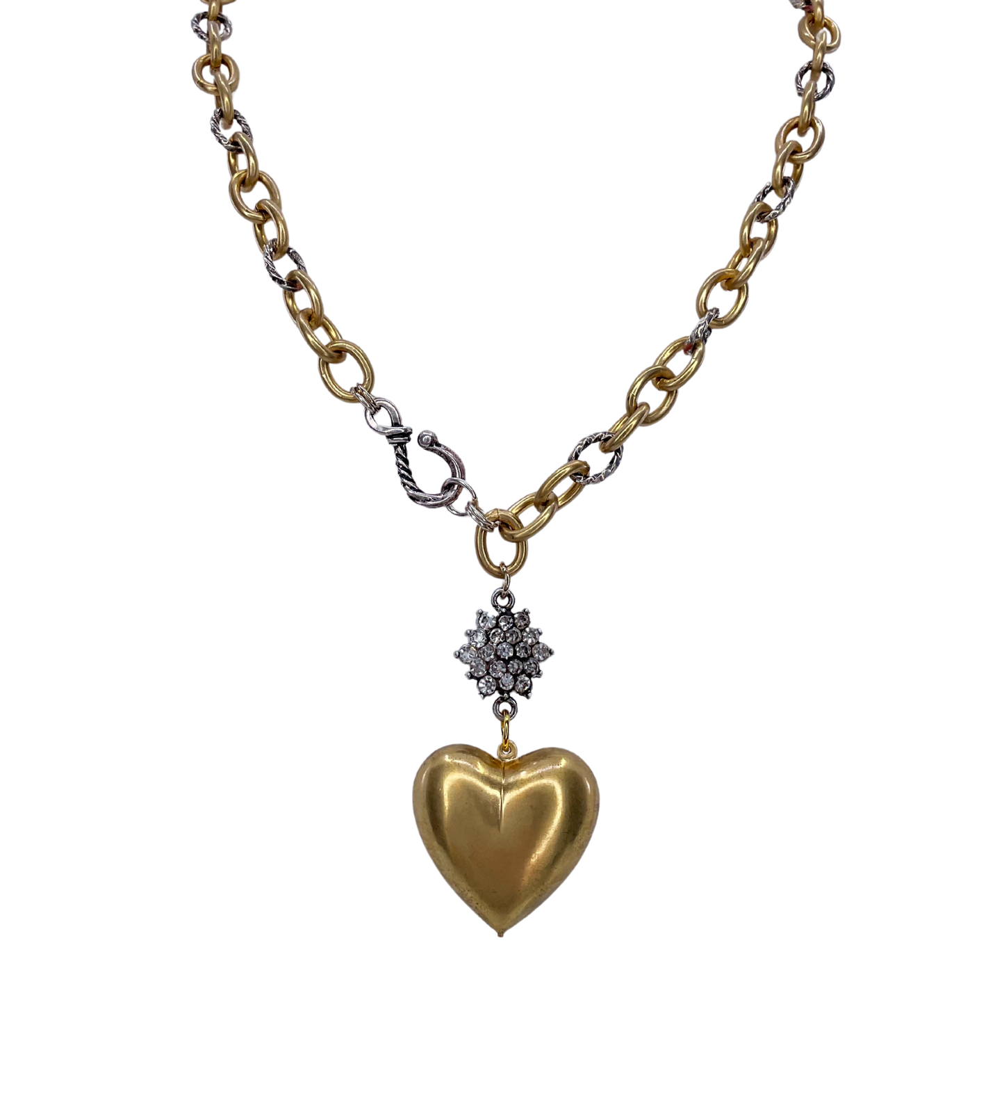 Heart and Rhinestone Necklace