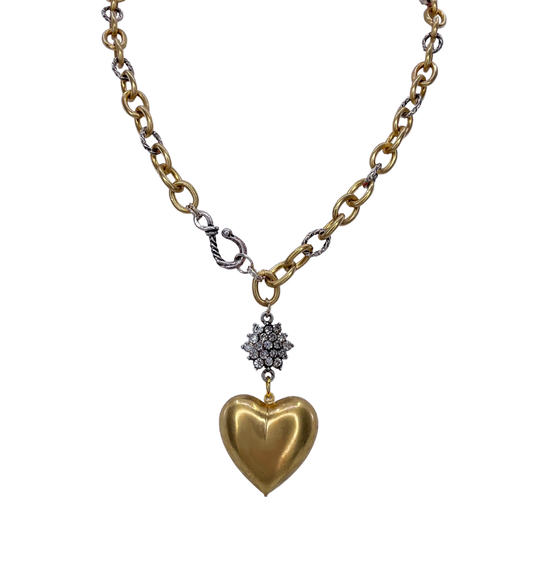 Heart and Rhinestone Necklace