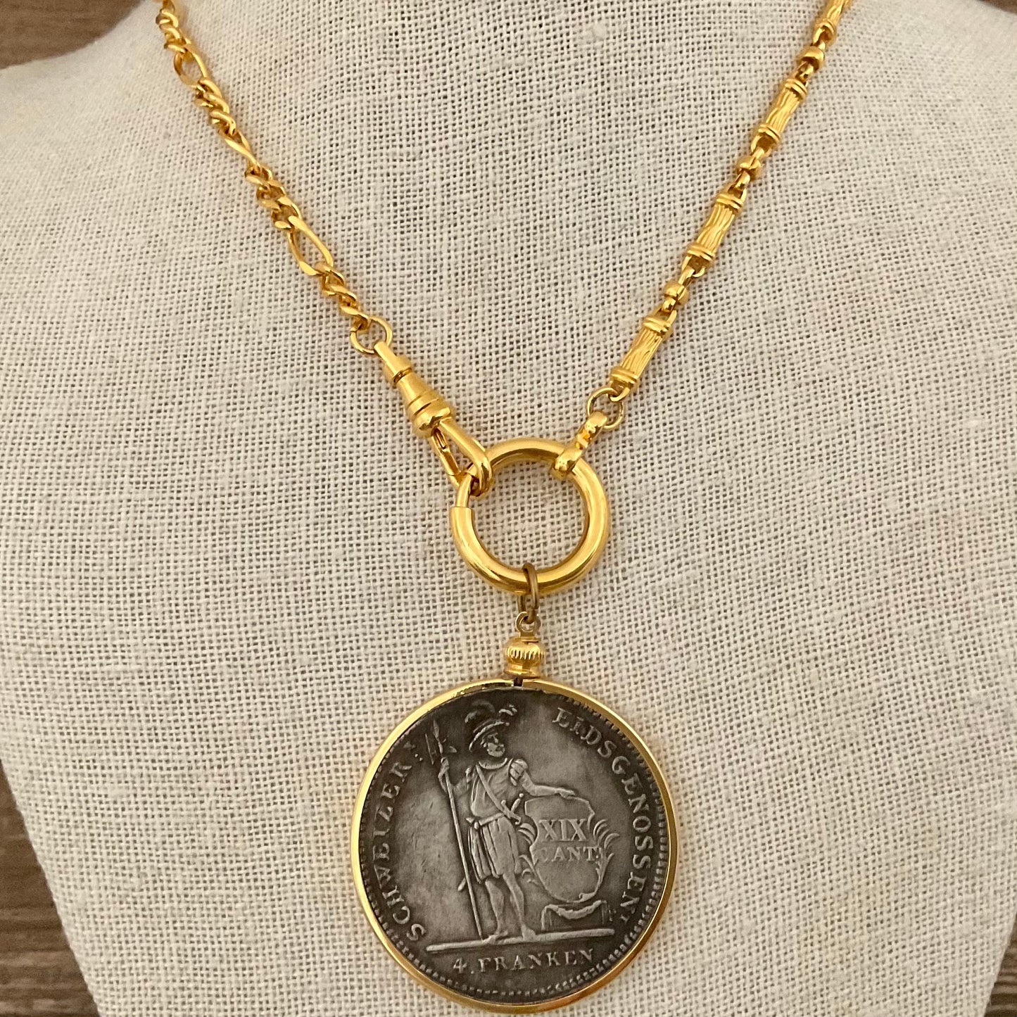 Vintage Gold Chain with Vintage Coin